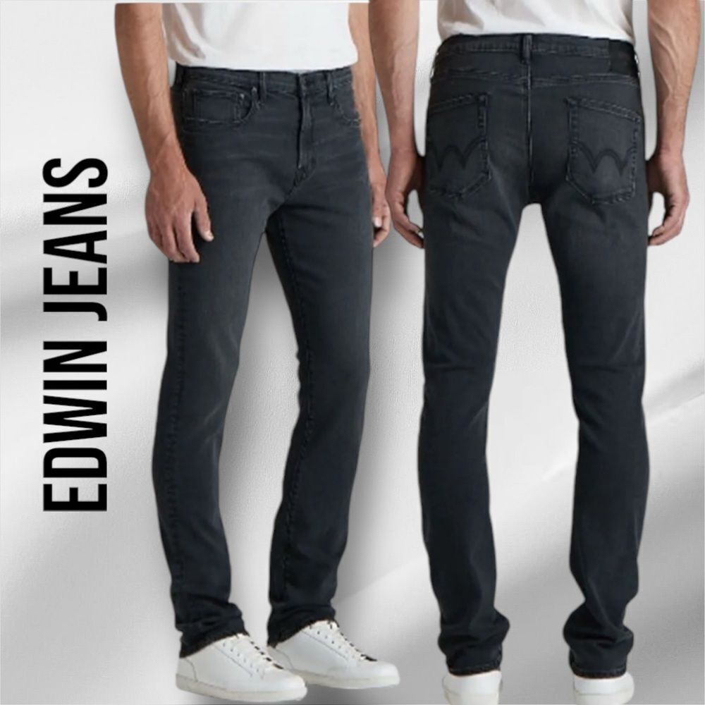 EDWIN Men’s Maddox Slim Fit Jeans in the Size 31X32”  in Knight Ryder Gray Color